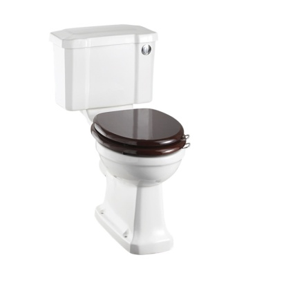 Product Cut out image of the Burlington Rimless Slimline Close Coupled Toilet with Push Button